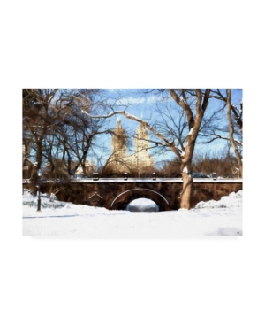 Trademark Global Philippe Hugonnard Winter Crossing Bridge Canvas Art In Multi