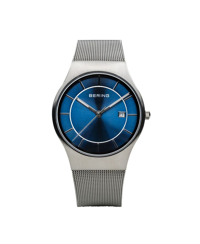 Bering Men's Classic Stainless Steel Mesh Watch - Macy's