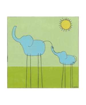 Trademark Global June Erica Vess Stick Leg Elephant Ii Childrens Art Canvas Art In Multi
