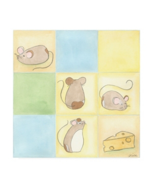 June Erica Vess Tic tac Mice in Blue Childrens Art Canvas Art - 155