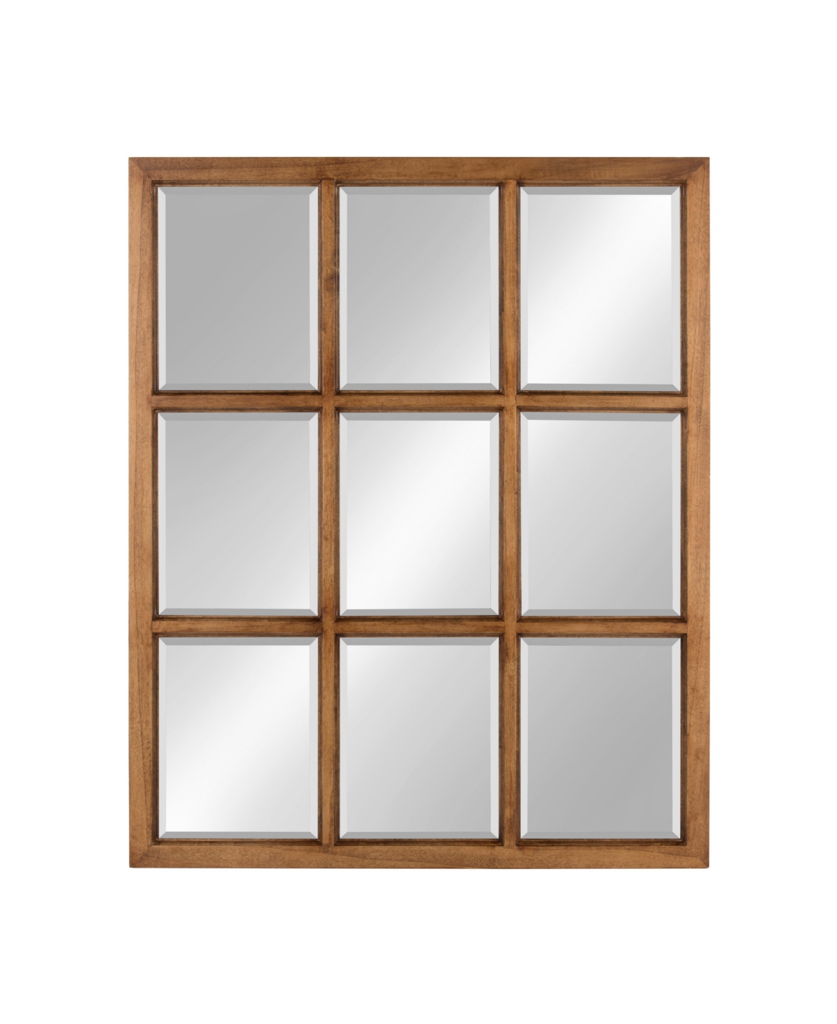 Hogan 9 Windowpane Wood Wall Mirror - 26" x 32" - Black