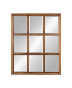 Kate And Laurel Hogan 9 Windowpane Wood Wall Mirror - 26" X 32" In Brown
