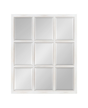 Kate And Laurel Hogan 9 Windowpane Wood Wall Mirror - 26" X 32" In White