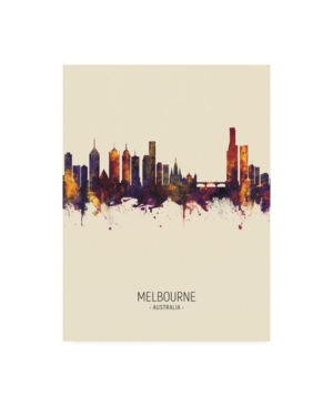 Trademark Global Michael Tompsett Melbourne Australia Skyline Portrait Iii Canvas Art In Multi