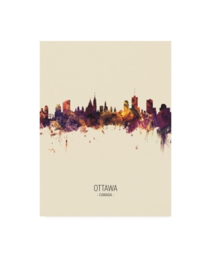 Trademark Global Michael Tompsett Ottawa Canada Skyline Portrait Iii Canvas Art In Multi