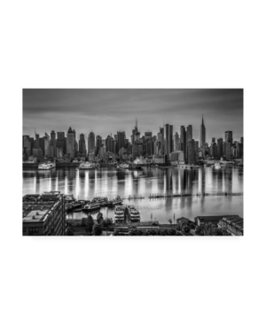 Trademark Global David Ayash Midtown Manhattan Skyline B&w Canvas Art In Multi