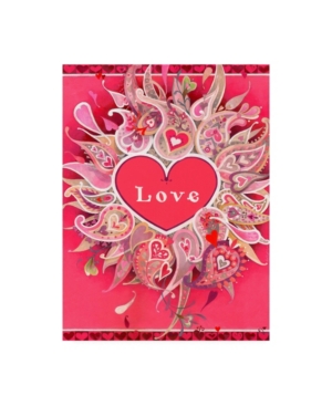 Trademark Global David Galchutt Love Pink Heart Canvas Art In Multi