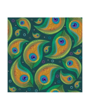 Trademark Global Holli Conger Peacocks Pattern 3 Canvas Art In Multi