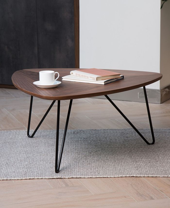 Glitzhome MidCentury Modern Walnut Veneer Coffee Table Macy's