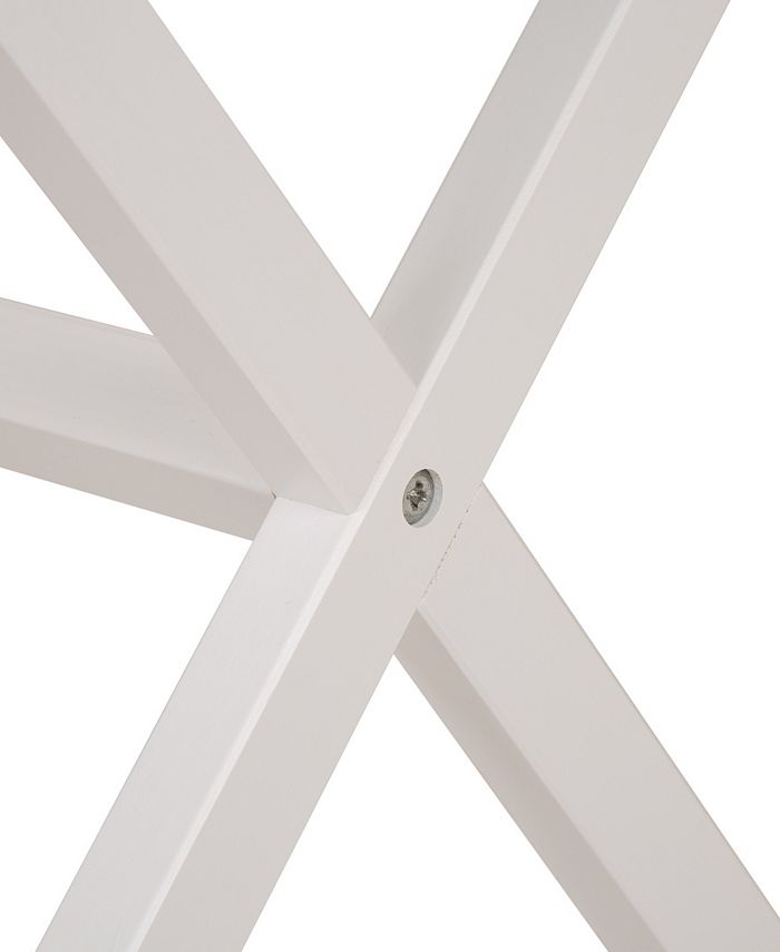 Glitzhome White Wooden XLeg End Table with 1 Drawer Macy's