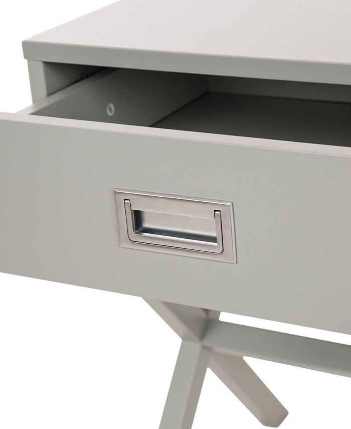 Glitzhome Gray Wooden XLeg End Table with 1 Drawer Macy's
