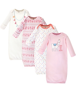 image of Little Treasure Cotton Gowns, Llama, 4 Pack, 0-6 Months