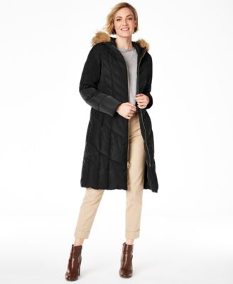 Chevron Quilt Hooded Down Coat, Created for Macy's