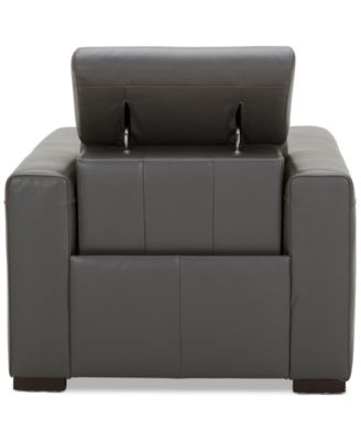Nevio 39" Leather Power Recliner with Rachet Headrest