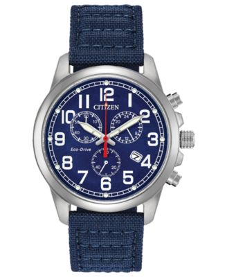 Citizen - Men's Chronograph Chandler Blue Fabric Strap Watch 39mm