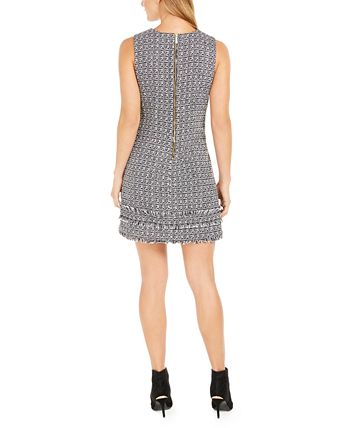 Calvin Klein Petite Fringe Tweed Shift Dress - Macy's