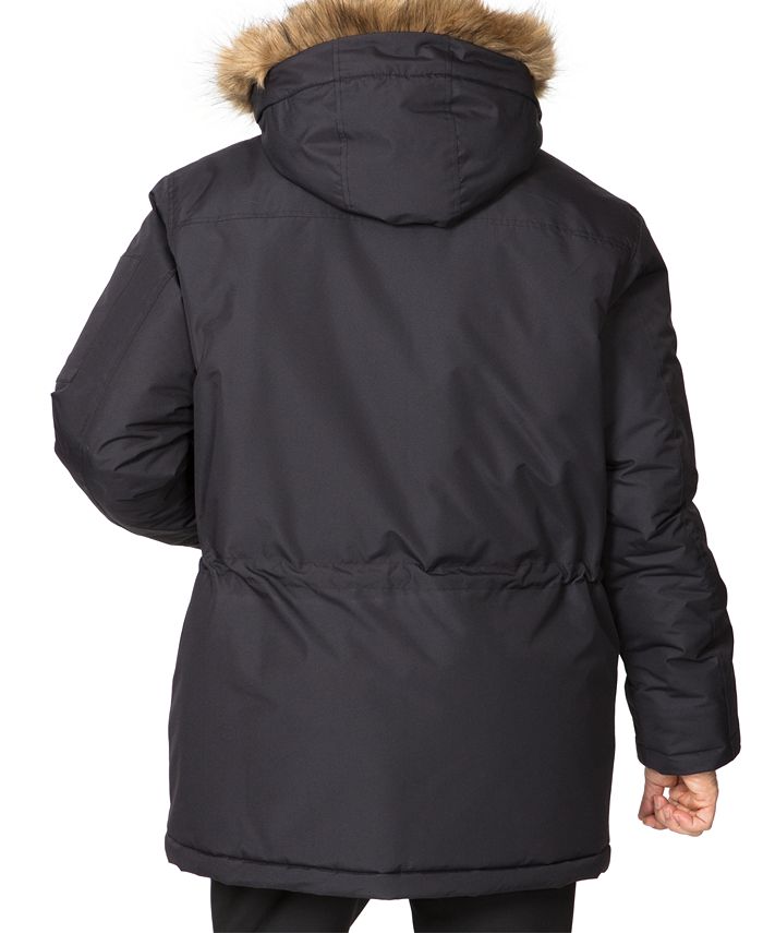 Hawke & Co. Outfitter Men's Big & Tall Long Snorkel Parka with Faux Fur