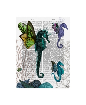 Trademark Global Fab Funky Seahorse Trio With Wings Canvas Art In Multi
