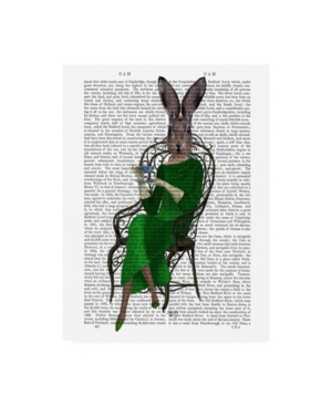 Trademark Global Fab Funky Lady Bella Rabbit Taking Tea Canvas Art In Multi