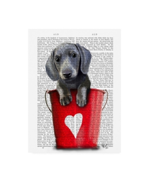Trademark Global Fab Funky Buckets Of Love Dachshund Puppy Canvas Art In Multi