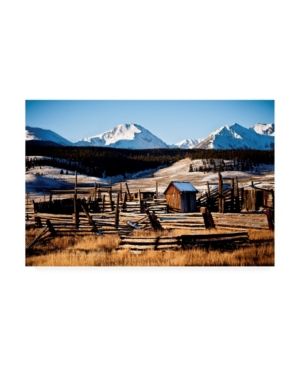 Trademark Global Dan Ballard Snowy Corral Canvas Art In Multi