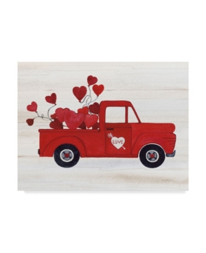 Trademark Global Kathleen Parr Mckenna Rustic Valentine Truck Canvas Art - 15" X 20" In Multi