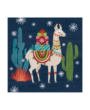 Trademark Global Mary Urban Lovely Llamas Ii Christmas Black Canvas Art In Multi