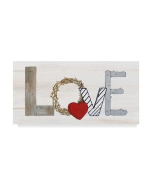 Trademark Global Kathleen Parr Mckenna Rustic Valentine Love Canvas Art In Multi