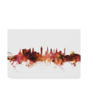Trademark Global Michael Tompsett Glasgow Scotland Skyline Red Ii Canvas Art In Multi