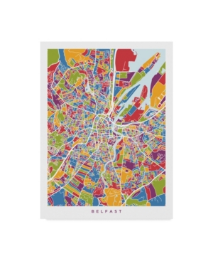 Trademark Global Michael Tompsett Belfast Northern Ireland City Map Canvas Art In Multi