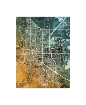 Trademark Global Michael Tompsett Boulder Colorado City Map Teal Orange Canvas Art In Multi