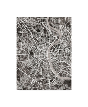 Trademark Global Michael Tompsett Cologne Germany City Map Black Canvas Art In Multi