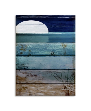 Trademark Global Color Bakery Beach Moonrise I Floating Brushed Aluminum Art In Multi