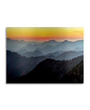 Trademark Global Pierre Leclerc Great Smoky Sunset Floating Brushed Aluminum Art In Multi