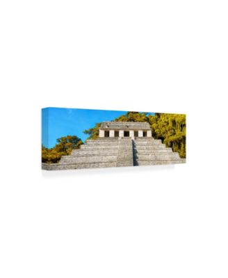 Trademark Global Philippe Hugonnard Viva Mexico 2 Mayan Temple of Inscriptions with Fall Colors II Canvas Art - 27" x 33.5"