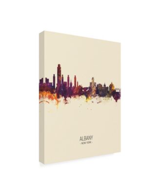 Trademark Global Michael Tompsett Albany New York Skyline Portrait III Canvas Art - 15.5" x 21"