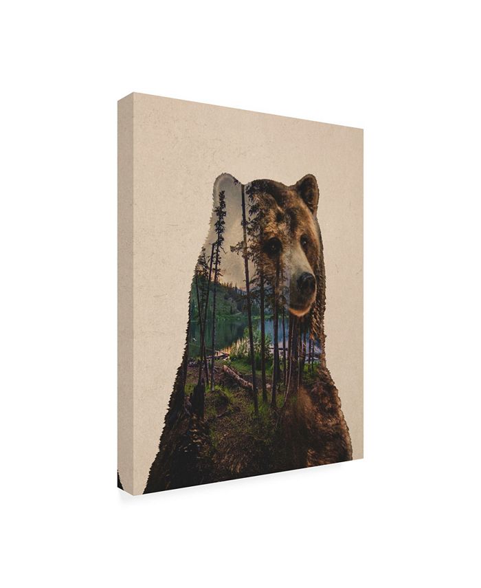 Trademark Global Davies Babies Bear Lake Canvas Art - 15.5