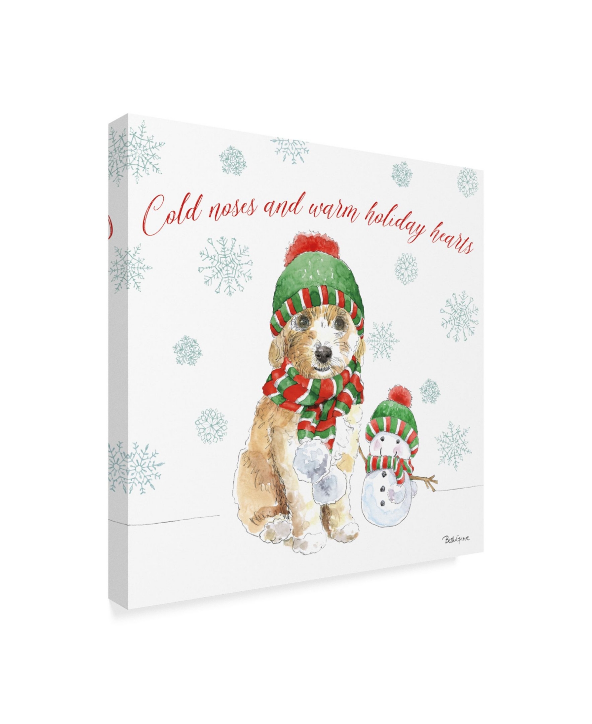 Beth Grove Holiday Paws Iv Canvas Art -