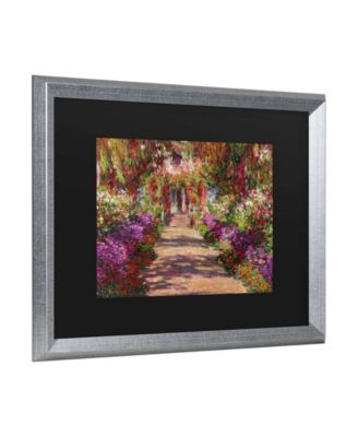 Claude Monet A Pathway in Monet's Garden Matted Framed Art - 27" x 33"