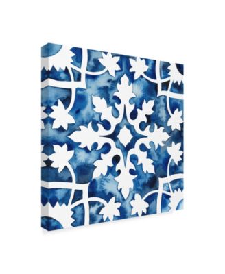 Trademark Global Grace Popp Cobalt Tile V Canvas Art - 15" x 20"