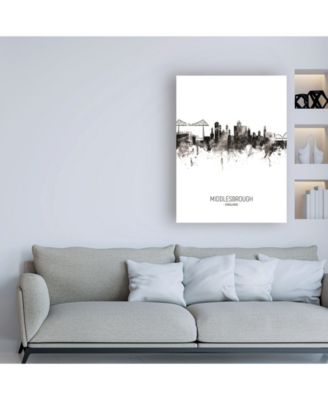 Trademark Global Michael Tompsett Middlesbrough England Skyline Portrait II Canvas Art - 27" x 33.5"