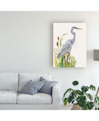 Naomi Mccavitt Water Birds and Cattails I Canvas Art - 15" x 20"