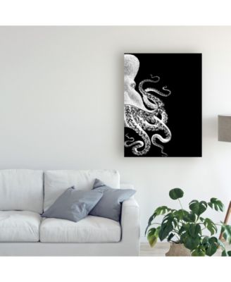Fab Funky Octopus Black and White B Canvas Art - 15.5" x 21"