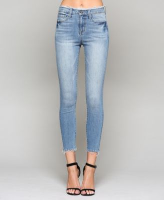 VERVET High Rise Frayed Waistband Crop Skinny Jeans - Macy's