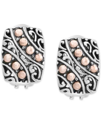 EFFY Collection - Filigree Drop Earrings in Sterling Silver & 18k Rose Gold
