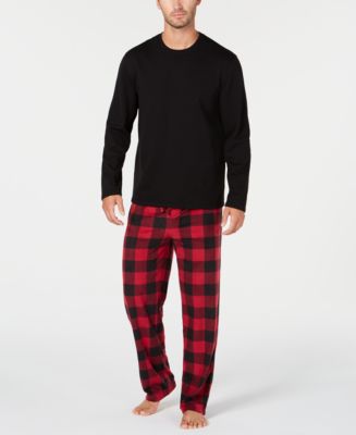 Club Room Men's Plaid Fleece Pajama Set, Created for Macy's - Macy's