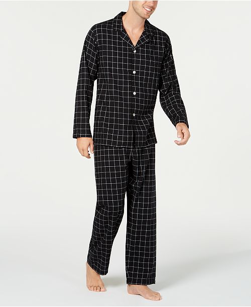 Club Room Men's Checked Flannel Pajama Set, Created for Macy's