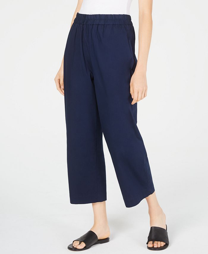 Eileen Fisher Organic Cotton Wide Leg Cropped Pants & Reviews - Pants ...