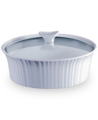Corningware® French White 2.5-Qt. Round Casserole with Glass Lid - Macy's