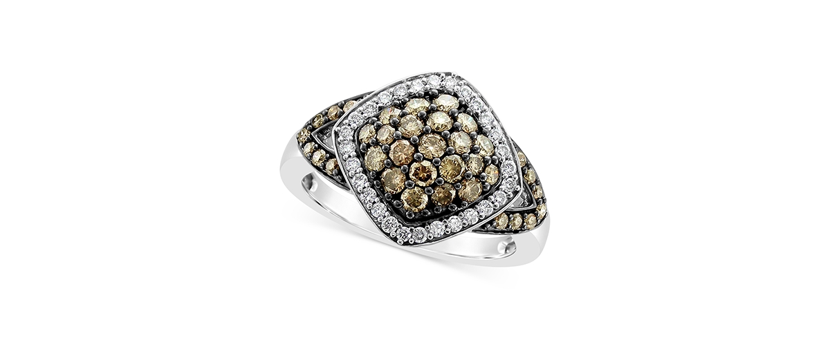 Le Vian Chocolate Diamond (3/4 Ct. T.w.) & Vanilla Diamond (1/5 Ct. T.w.) Ring In 14k White Gold In Gold